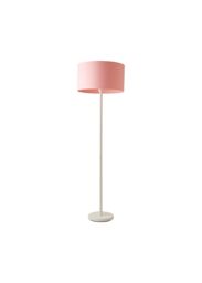 ValueLights Charlie White Metal Single Stem Floor Lamp with Fabric Drum Lamp Shade in Dusty Pink - thumbnail 7