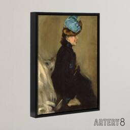 "Artery8 Alfred Henry Maurer Portrait of a Woman in Black Framed Canvas Art in Brown - Size: W12"" x H16""" - thumbnail 2