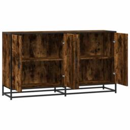 Berkfield Home Sideboard Smoked Oak 134x35x76 cm Engineered Wood in Brown - Size: 134 x 35 x 76 cm - thumbnail 7