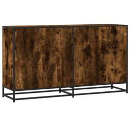 Berkfield Home Sideboard Smoked Oak 134x35x76 cm Engineered Wood in Brown - Size: 134 x 35 x 76 cm - thumbnail 6