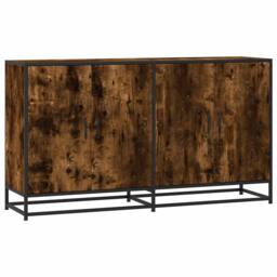 Berkfield Home Sideboard Smoked Oak 134x35x76 cm Engineered Wood in Brown - Size: 134 x 35 x 76 cm - thumbnail 3