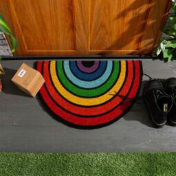 Nicola Spring Half Moon Coir Door Mats - 60 x 40cm - Rainbow - Set of 2 - Size: 40 cm x 60 cm - thumbnail 7
