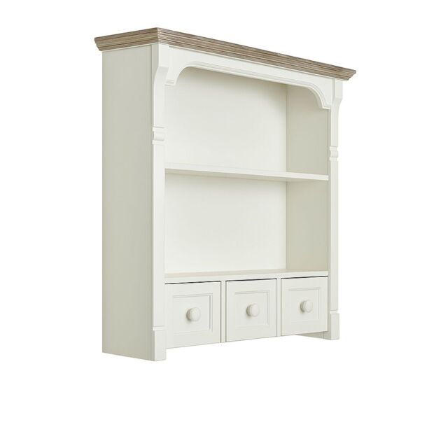 Melody Maison White Wooden Wall Shelf Unit With Drawers - 59cm X 68cm in Off-White - Size: 59 cm X 68 cm - image 1