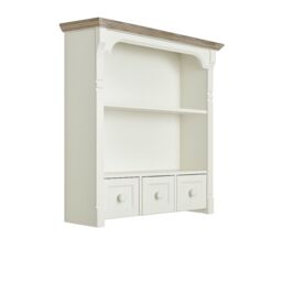 Melody Maison White Wooden Wall Shelf Unit With Drawers - 59cm X 68cm in Off-White - Size: 59 cm X 68 cm - thumbnail 1
