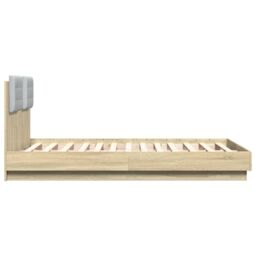 Berkfield Home Bed Frame without Mattress Sonoma Oak 120x190 cm Small Double in Brown - thumbnail 5