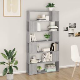 Berkfield Home Book Cabinet/Room Divider Grey Sonoma 100x24x188 cm - Size: 100 x 24 x 188 cm - thumbnail 1