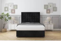 "Comfort Beds Savannah Naples Divan Base 2 Drawers - 54"" Headboard in Black - Size: Super King" - thumbnail 3