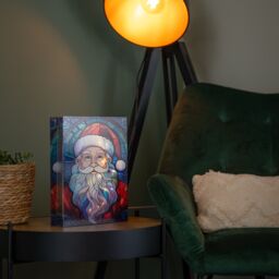 Samuel Alexander 28cm Battery Powered Glass Santa Decoration with White LEDs - thumbnail 3