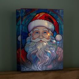 Samuel Alexander 28cm Battery Powered Glass Santa Decoration with White LEDs - thumbnail 7