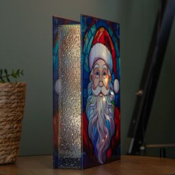 Samuel Alexander 28cm Battery Powered Glass Santa Decoration with White LEDs - thumbnail 4