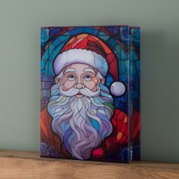 Samuel Alexander 28cm Battery Powered Glass Santa Decoration with White LEDs - thumbnail 5