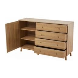 VOGREX Wooden Sideboard with Drawers Storage Cupboard Living Room Furniture - thumbnail 5