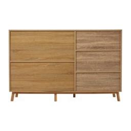 VOGREX Wooden Sideboard with Drawers Storage Cupboard Living Room Furniture - thumbnail 3
