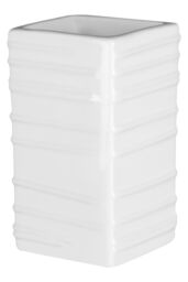 Orsina Practical White Ceramic Bathroom Tumbler, Durable Ceramic Tumbler, Embossed Detailed Bathroom Tumbler