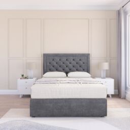 "Sloomy Montana Coniston Bed Set With 4 Drawers, Mattress & 54"" Headboard in Dark Grey - Size: King" - thumbnail 2