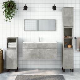 Berkfield Home Bathroom Cabinet with Mirror Concrete Grey Engineered Wood - thumbnail 1