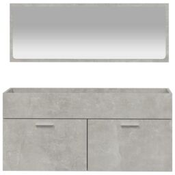 Berkfield Home Bathroom Cabinet with Mirror Concrete Grey Engineered Wood - thumbnail 5