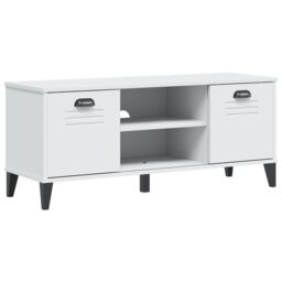 Berkfield Home Shoe Bench VIKEN White 106x35x45 cm Engineered Wood - Size: 106 x 35 x 45 cm - thumbnail 2