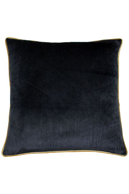 Furn Meridian Velvet Piped Cushion in True Black - Size: 55 cm x 55 cm - image 1