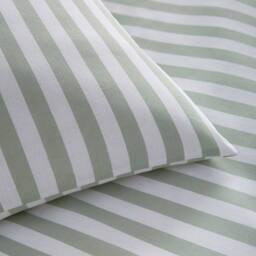 Portfolio Home Pencil Stripe Duvet Cover Set in Green - Size: Single - thumbnail 2