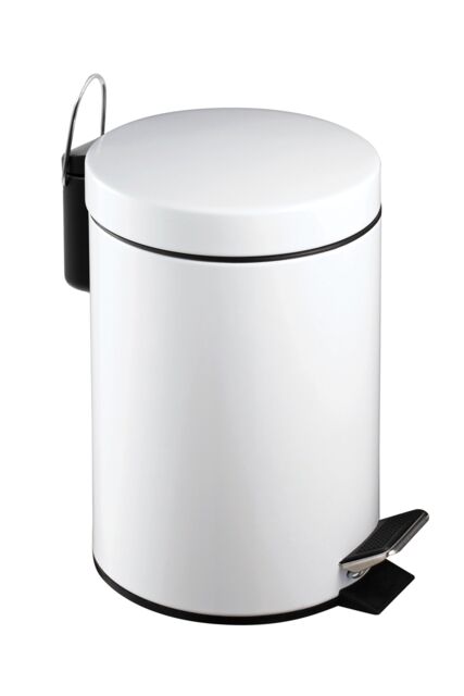 Premier Housewares Stylish Design 3Ltr Turqoise Pedal Bin, Compact Composite Bin For Kitchen, Convenient Bin With Handle in White - image 1