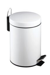 Premier Housewares Stylish Design 3Ltr Turqoise Pedal Bin, Compact Composite Bin For Kitchen, Convenient Bin With Handle in White