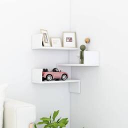 Berkfield Home Wall Corner Shelf White 40x40x50 cm Engineered Wood - Size: 40 x 40 x 50 cm - thumbnail 2