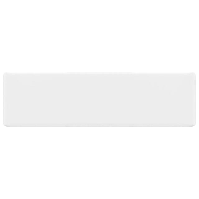 Berkfield Home Elegant Ceramic Bathroom Sink Basin with Faucet Hole White Square - image 1