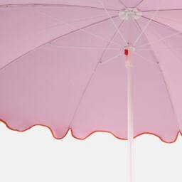 OHS Scallop Edge Parasol Umbrella Garden Outdoor Canopy Sun Shade Beach in Bright Pink - thumbnail 5