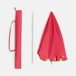 OHS Scallop Edge Parasol Umbrella Garden Outdoor Canopy Sun Shade Beach in Bright Pink - thumbnail 3