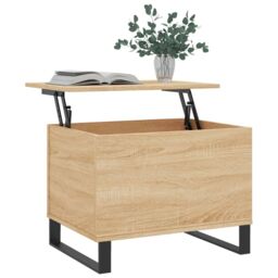 Berkfield Home Coffee Table Sonoma Oak 60x44.5x45 cm Engineered Wood in Brown - thumbnail 3