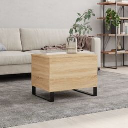 Berkfield Home Coffee Table Sonoma Oak 60x44.5x45 cm Engineered Wood in Brown - thumbnail 1