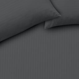 New Edge Blinds Mayfair Stripe Duvet Set in Natural - Double in Grey - Size: King - thumbnail 2