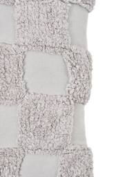 BHS 100% Cotton Checkerboard Tufted Cushion in Grey - Size: 45 cm x 45 cm - thumbnail 3