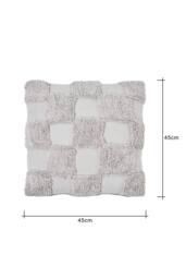 BHS 100% Cotton Checkerboard Tufted Cushion in Grey - Size: 45 cm x 45 cm - thumbnail 4