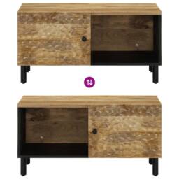 Berkfield Home Beautiful Coffee Table 80x50x40 cm Solid Wood Mango in Brown - Size: 80 x 50 x 40 cm - thumbnail 6