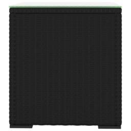 Berkfield Home Side Table Black 40x37x40.5 cm Poly Rattan & Tempered Glass - thumbnail 3