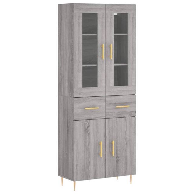 Berkfield Home Highboard Grey Sonoma 69.5x34x180 cm Engineered Wood - image 1