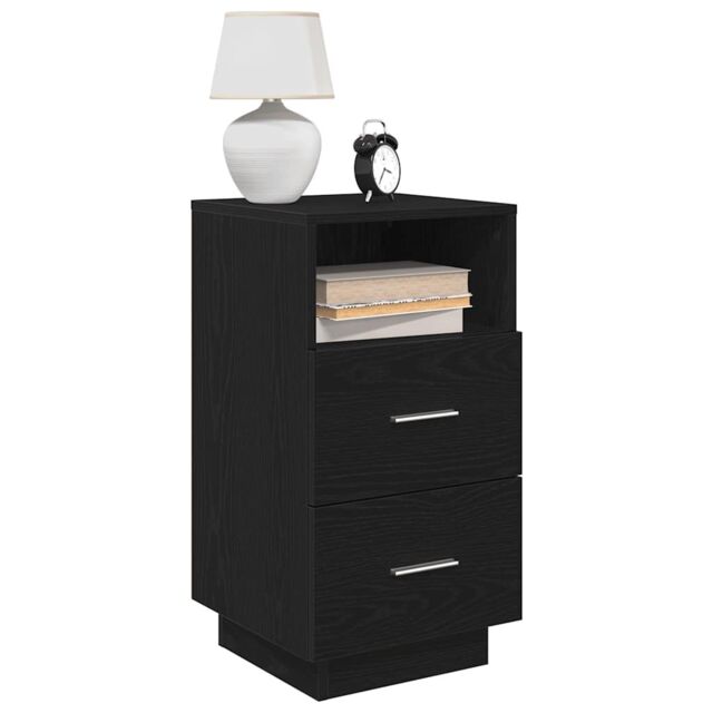 Berkfield Home Bedside Cabinets 2 pcs with 2 Drawers Black 36x36x68 cm - Size: 36 x 36 x 68 cm - image 1