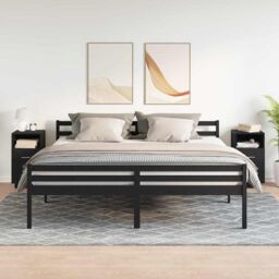 Berkfield Home Bedside Cabinets 2 pcs with 2 Drawers Black 36x36x68 cm - Size: 36 x 36 x 68 cm - thumbnail 3