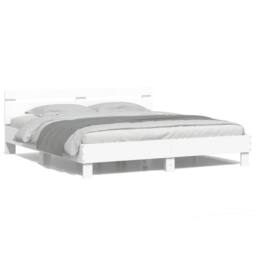 Berkfield Home Bed Frame with LED without Mattress White 180x200 cm Super King - thumbnail 5