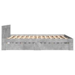 Berkfield Home Bed Frame with Headboard without Mattress Concrete Grey 140x200 cm - thumbnail 6