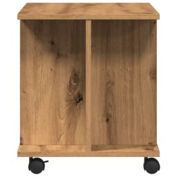 Berkfield Home TV Cabinet with Castors Artisan Oak 80x40x45 cm Engineered Wood in Brown - Size: 80 x 40 x 45 cm - thumbnail 5