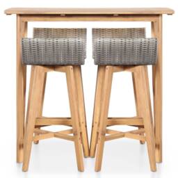 Berkfield Home 5 Piece Outdoor Dining Set Solid Acacia Wood in Brown - thumbnail 3