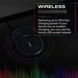 X Rocker Electra 110cm LED Gaming Desk with Wireless Charging & Drawer in Black - thumbnail 6