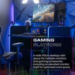 X Rocker Electra 110cm LED Gaming Desk with Wireless Charging & Drawer in Black - thumbnail 5