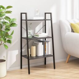 Berkfield Home 3-Tier Standing Shelf Black 56x35x108 cm - Size: 56 x 35 x 108 cm - thumbnail 1