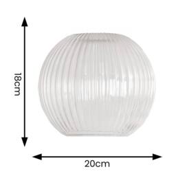 ValueLights Maddison Clear Ribbed Glass Globe Easy Fit Pendant Lamp Shade - thumbnail 5