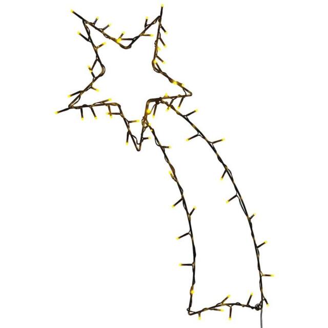 Berkfield Home Christmas Lights Shooting Star Silhouette 80 LEDs Warm White in Black - image 1