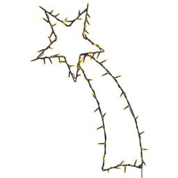Berkfield Home Christmas Lights Shooting Star Silhouette 80 LEDs Warm White in Black - thumbnail 1